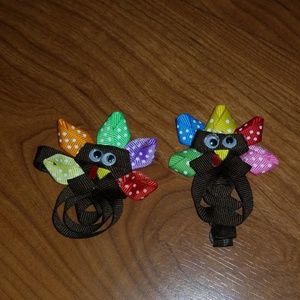 Thanksgiving turkey hair clips